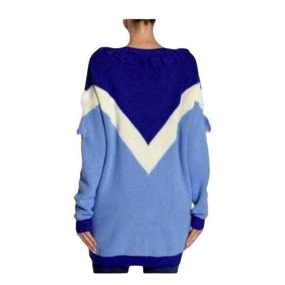 Lovers+Friends Nikki Chevron Fringe Sweater/Dress size L - Picture 3 of 6